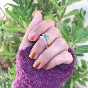 2/$20 RAINBOW STRESS FIDGET RING. OS COPPER